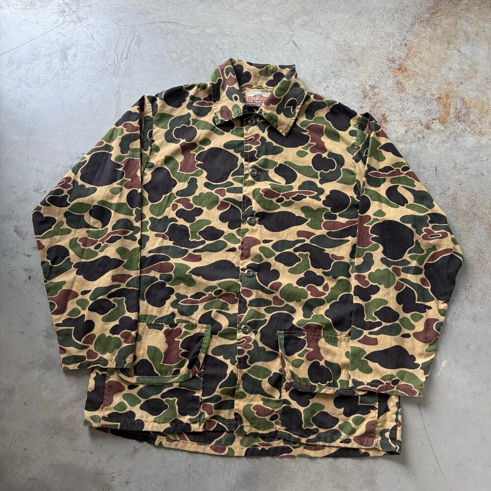 Vintage 70’s Saftbak Duck Camouflage Classic Button Down Shirt Shacket Size L
